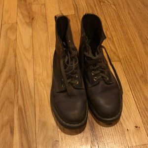 Vintage brown leather Dr. Martens boots.